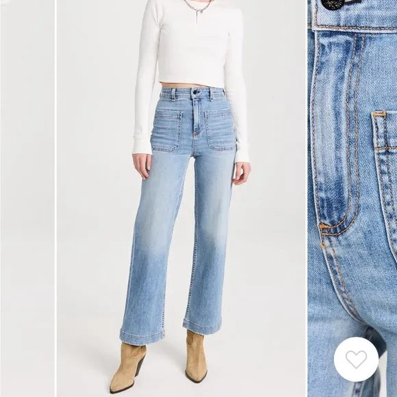 ASK NY cropped jeans in color called “Water Street”