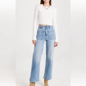 ASK NY cropped jeans in color called “Water Street”