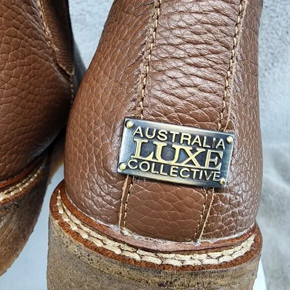 Australia Luxe Collective Shoes Mens Size 9 Lifer Brown Leather Boots *GUC*