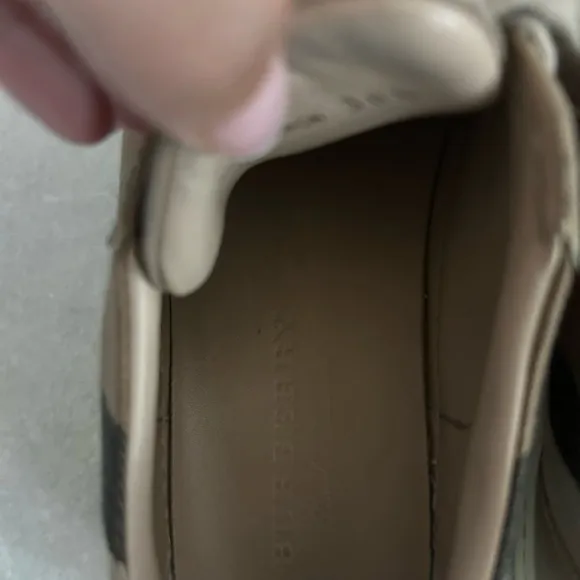 Authentic Burberry Salmond Vintage Nova Check Print Leather Sneakers W EU 38.5