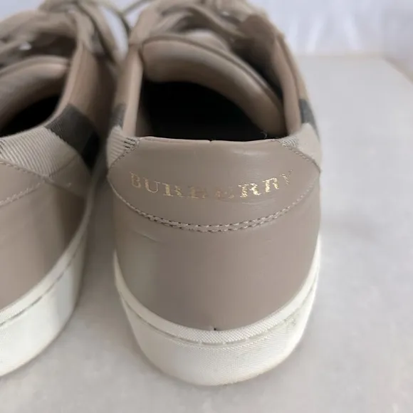 Authentic Burberry Salmond Vintage Nova Check Print Leather Sneakers W EU 38.5