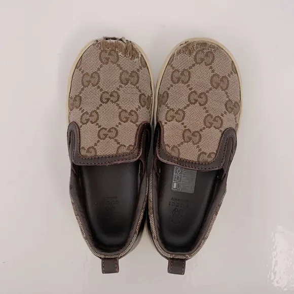 Authentic Gucci Kid's Board GG Slip-On Sneakers Size 26