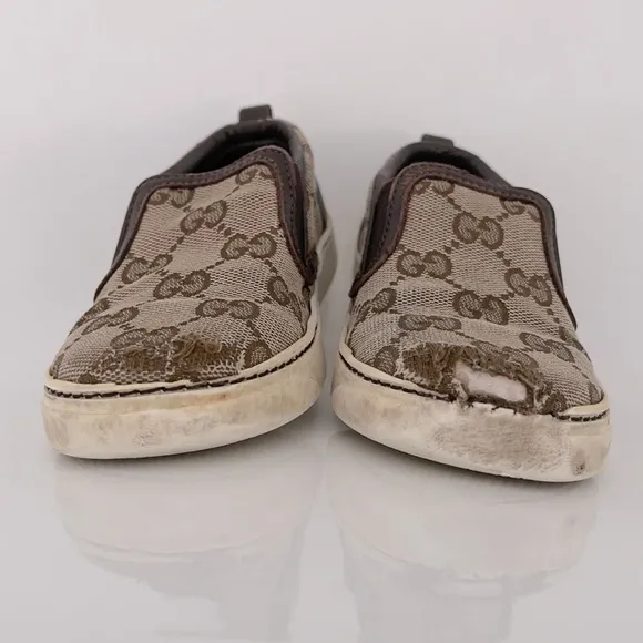 Authentic Gucci Kid's Board GG Slip-On Sneakers Size 26