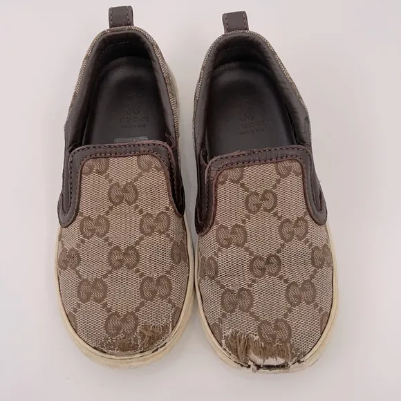 Authentic Gucci Kid's Board GG Slip-On Sneakers Size 26