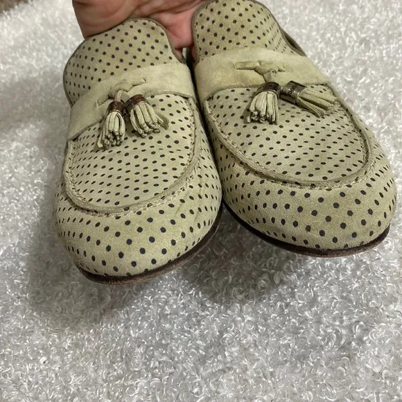 Authentic Jimmy Choo Mens Size 12 Tan Tassel Suede Loafers