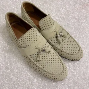 Authentic Jimmy Choo Mens Size 12 Tan Tassel Suede Loafers