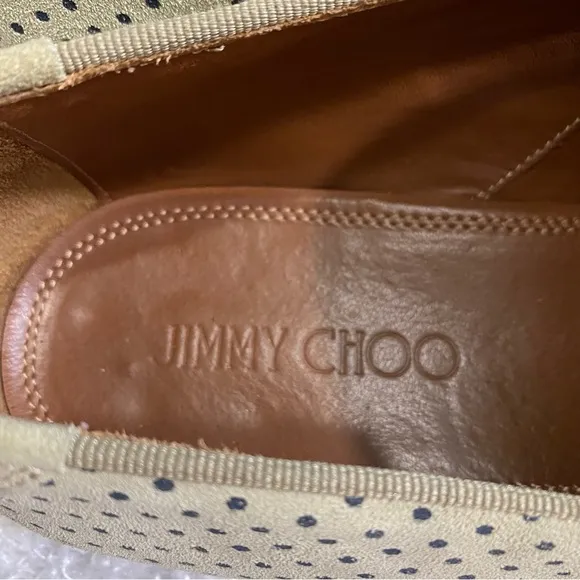 Authentic Jimmy Choo Mens Size 12 Tan Tassel Suede Loafers