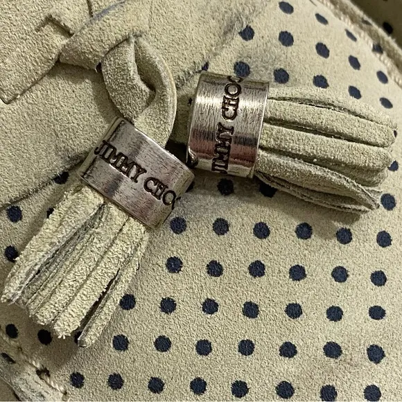 Authentic Jimmy Choo Mens Size 12 Tan Tassel Suede Loafers