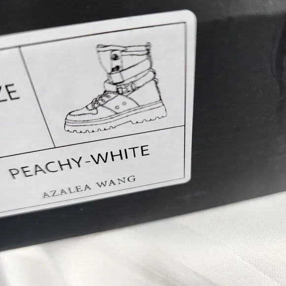 AZALEA WANG Peachy White High Top Sneakers 6-10 NWT