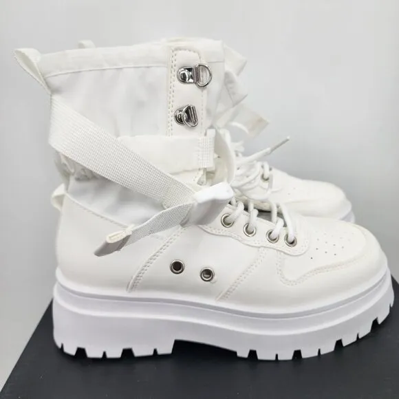 AZALEA WANG Peachy White High Top Sneakers 6-10 NWT