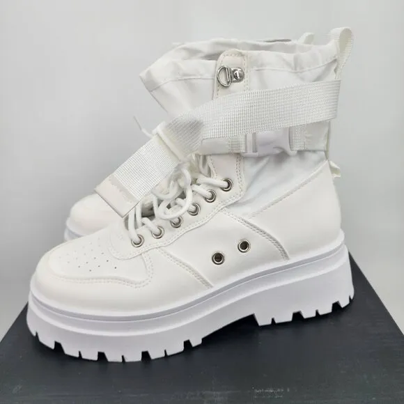 AZALEA WANG Peachy White High Top Sneakers 6-10 NWT