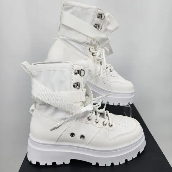 AZALEA WANG Peachy White High Top Sneakers 6-10 NWT