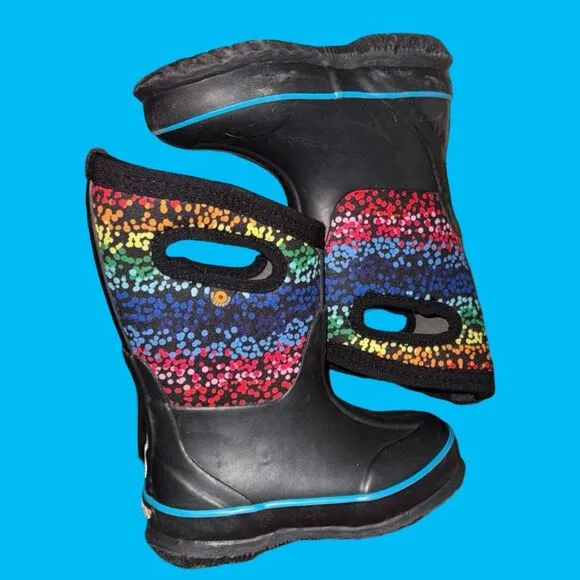 Baby Bogs Classic II Design A Boot Rainbow Dots Snow Boots Size 8