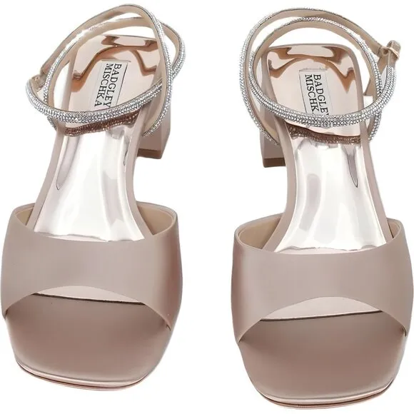 Badgley Mischka Infinity Sandal in Warm Nude, Size 11 US
