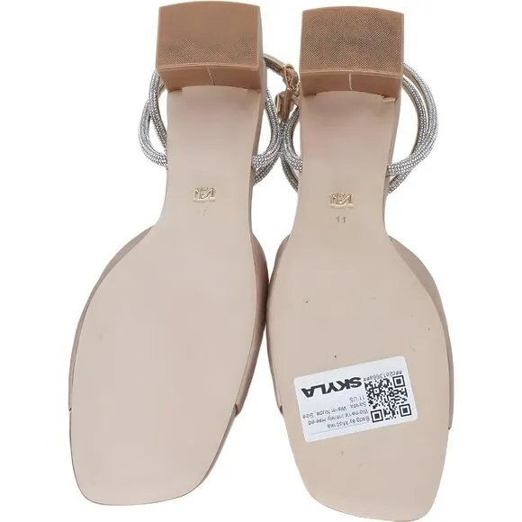 Badgley Mischka Infinity Sandal in Warm Nude, Size 11 US