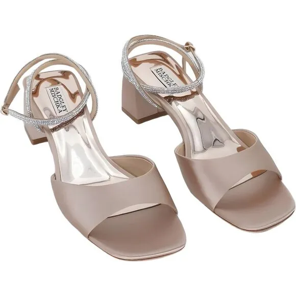 Badgley Mischka Infinity Sandal in Warm Nude, Size 11 US