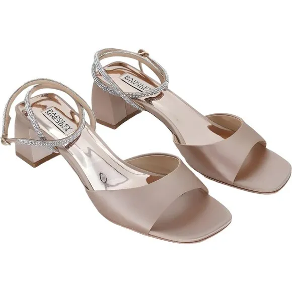 Badgley Mischka Infinity Sandal in Warm Nude, Size 11 US