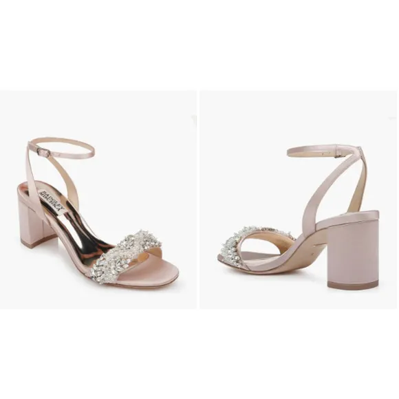 Badgley Mischka Women's Clara Heeled Sandal, Blush, Size 6