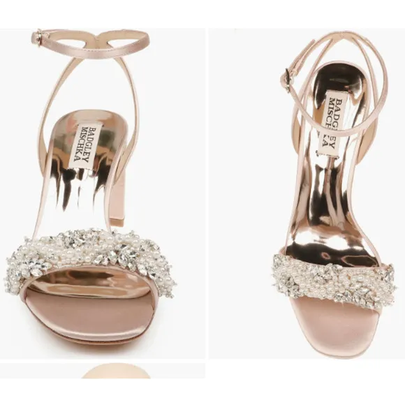 Badgley Mischka Women's Clara Heeled Sandal, Blush, Size 6