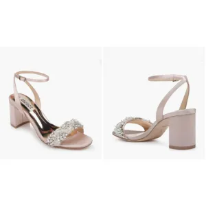 Badgley Mischka Women's Clara Heeled Sandal, Blush, Size 6