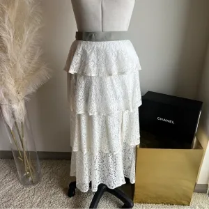 BAILEY44 white lace maxi skirt cottagecore