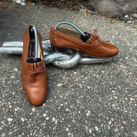 Baker - Benjes Italian Brown Leather Dress Slip On Loafers Size 8.5 D