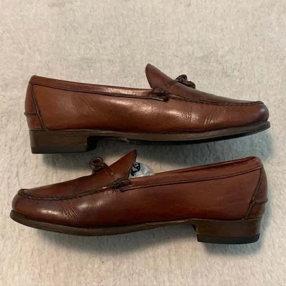 Baker Benjes Mens Brown Leather Slip On Tasseled Loafers Size 8 D