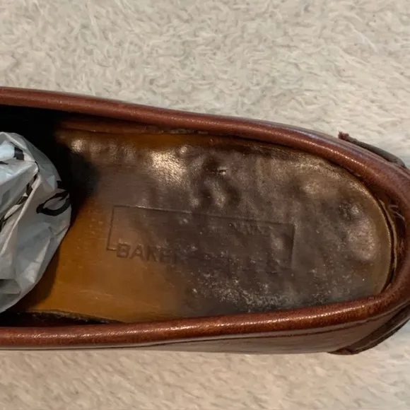 Baker Benjes Mens Brown Leather Slip On Tasseled Loafers Size 8 D