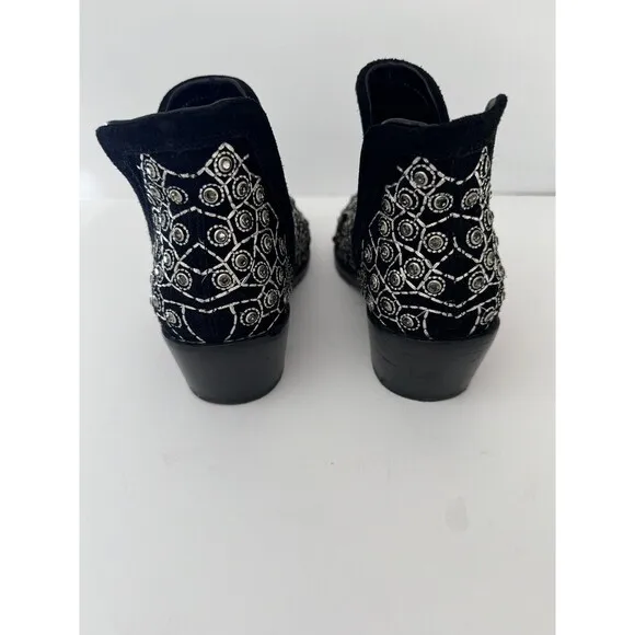 Bala Di Gala Black Leather Studded Booties Boots Women’s Size 7 Mexico Punk