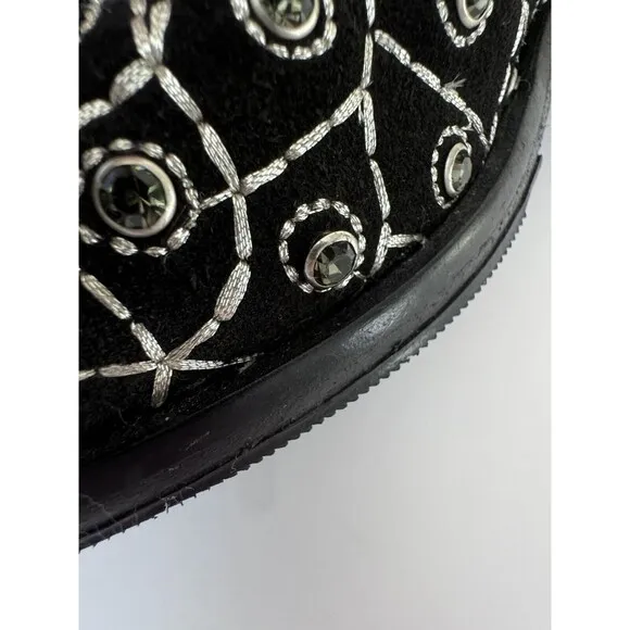 Bala Di Gala Black Leather Studded Booties Boots Women’s Size 7 Mexico Punk