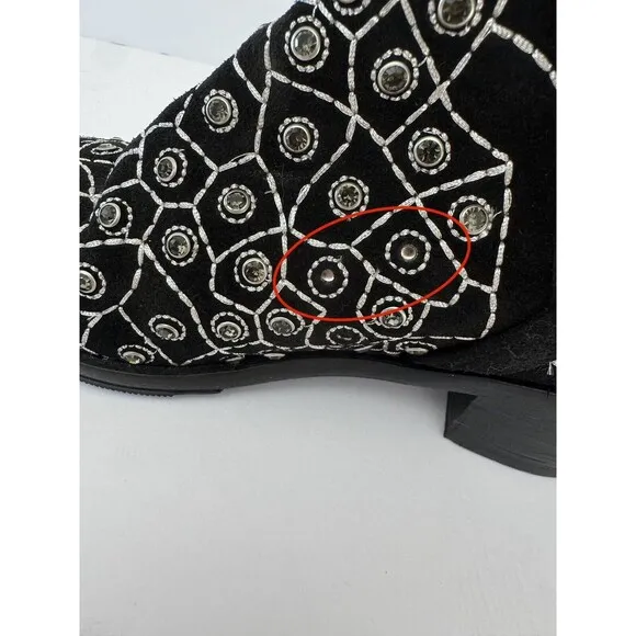 Bala Di Gala Black Leather Studded Booties Boots Women’s Size 7 Mexico Punk