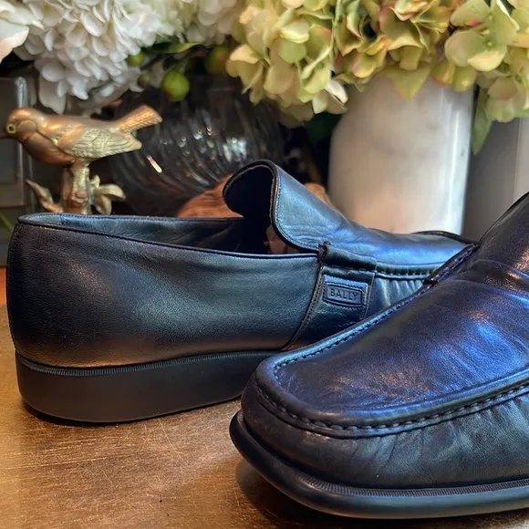 Bally “Arcon” Slip-On Black Lambskin Leather Loafers | Lightly Worn!
