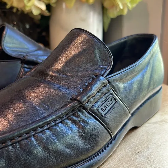 Bally “Arcon” Slip-On Black Lambskin Leather Loafers | Lightly Worn!