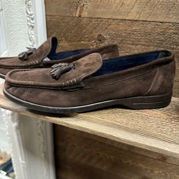 Bally Brown Suede Tassel Loafers – Size 9D – Made in Switzerland