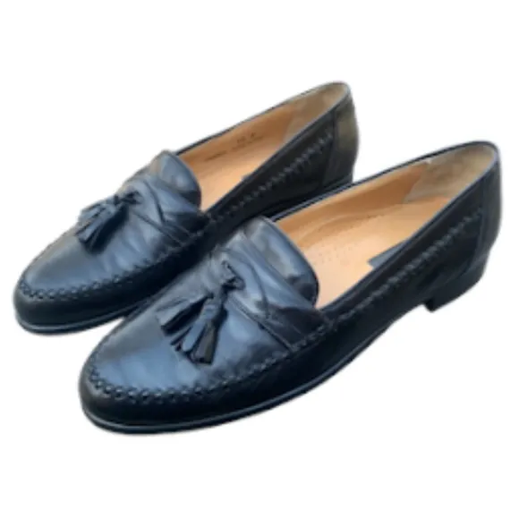 Bally Chancy Nappa Loafers Black  9.5 Tassels Preppy Casual Office Made In Italy
