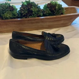 Bally Chancy Nappa Loafers shoes Black leather Tassels men’s size 9 EUC