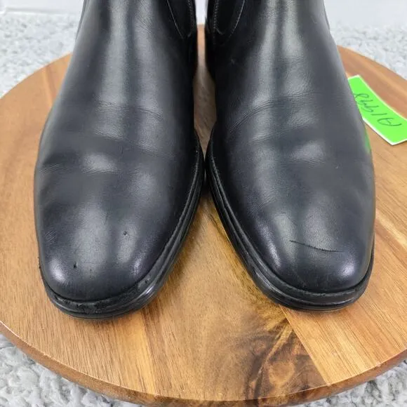 Bally Newsom Black Leather Ankle Zip Pull Up Casual Daily Chelsea Boots Mens 7 D