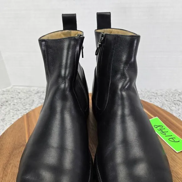 Bally Newsom Black Leather Ankle Zip Pull Up Casual Daily Chelsea Boots Mens 7 D