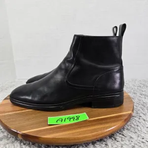 Bally Newsom Black Leather Ankle Zip Pull Up Casual Daily Chelsea Boots Mens 7 D