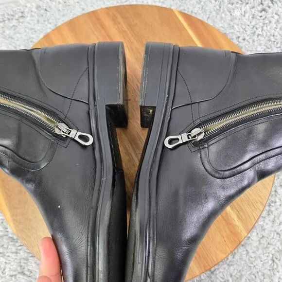 Bally Newsom Black Leather Ankle Zip Pull Up Casual Daily Chelsea Boots Mens 7 D