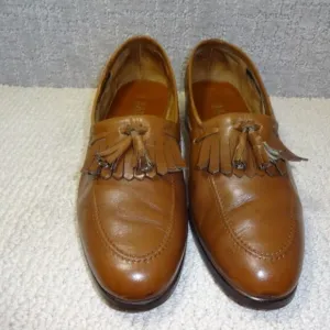 BALLY of Switzerland Indio Mens Size 9.5M US Brown Tassels Fringe Kiltie Loafers