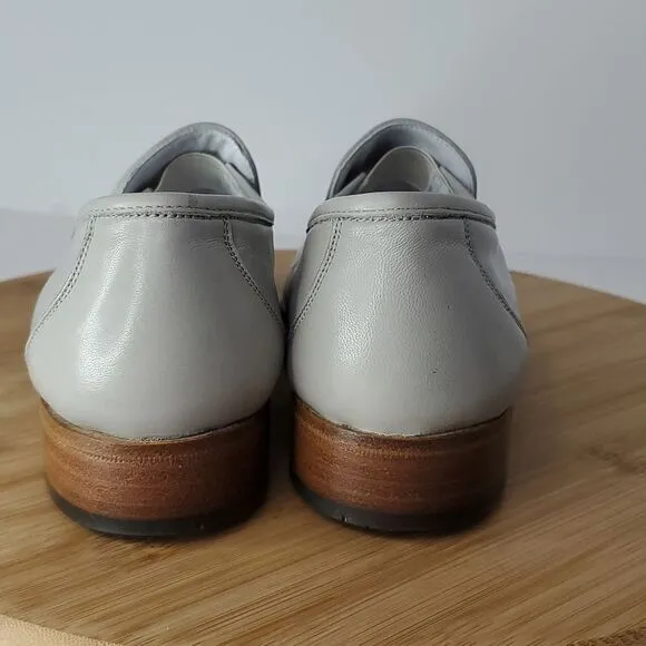 Bally of Switzerland Men's Tirano II Light Grey Leather Slip on Loafers Size 6M