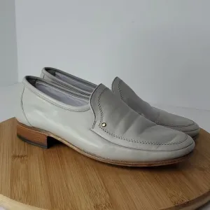 Bally of Switzerland Men's Tirano II Light Grey Leather Slip on Loafers Size 6M