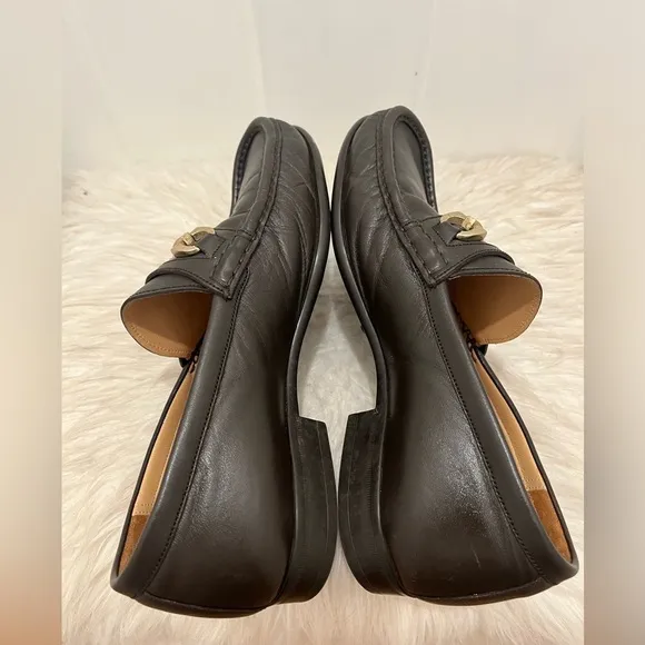 Bally Switzerland Mens Loafers Size 8 Genuine Leather Dark Brown Slip On