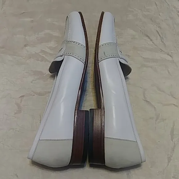 Bally White Leather Loafers