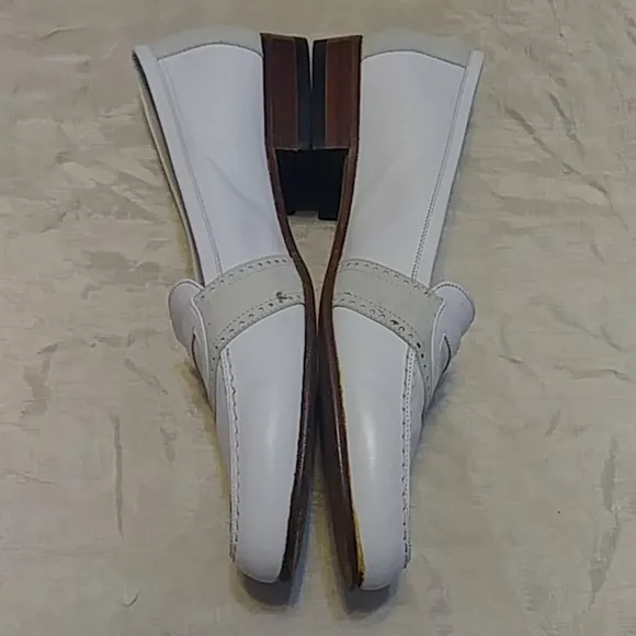 Bally White Leather Loafers
