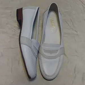 Bally White Leather Loafers