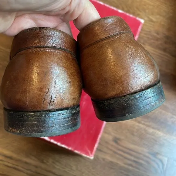 Bally of Switzerland Polk brown leather tassel slip on loafers