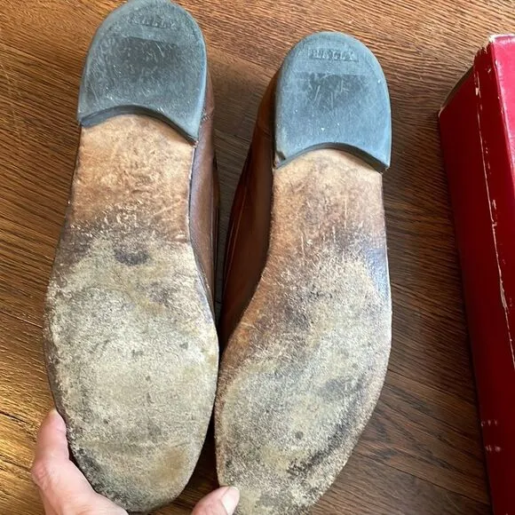 Bally of Switzerland Polk brown leather tassel slip on loafers