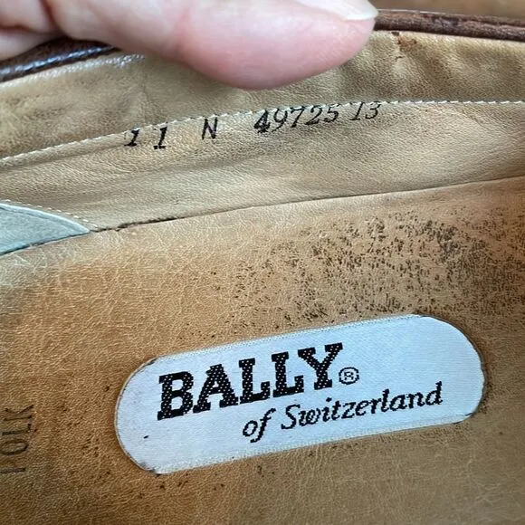 Bally of Switzerland Polk brown leather tassel slip on loafers